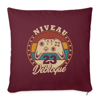 Niveau 23 débloque - Housse de coussin décorative 45 x 45 cm - bordeaux - Devant