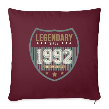 anniversaire 1992 legendaire 30 ans - Housse de coussin décorative 45 x 45 cm - bordeaux - Devant