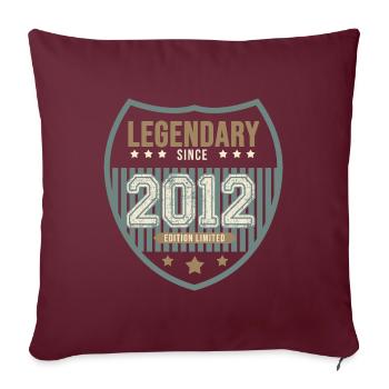 anniversaire 2012 legendaire 10 ans - Housse de coussin décorative 45 x 45 cm - bordeaux - Devant