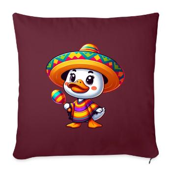 Cinco de Mayo Dessin animé de canard mignon - Housse de coussin décorative 45 x 45 cm - bordeaux - Devant