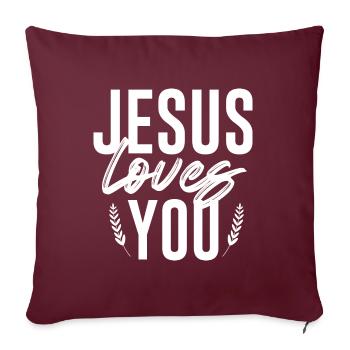 Jesus Christ of Nazareth Faith Bible Jesus - Sofa pillowcase 17,3'' x 17,3'' (45 x 45 cm) - burgundy - Front