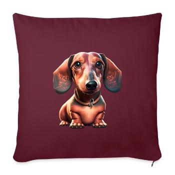 Teckel Teckel Propriétaire de teckel - Housse de coussin décorative 45 x 45 cm - bordeaux - Devant