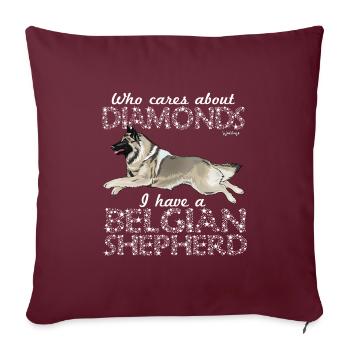 BelgianShep Diamonds3 - Housse de coussin décorative 45 x 45 cm - bordeaux - Devant