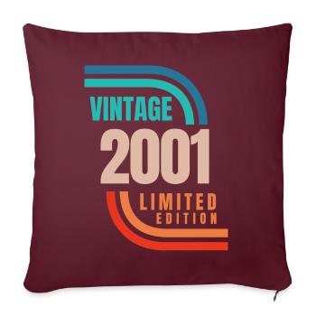 Édition limitée Millésime 2001 - Housse de coussin décorative 45 x 45 cm - bordeaux - Devant