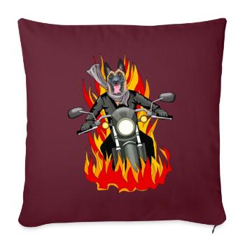 Fire malinois - Housse de coussin décorative 45 x 45 cm - bordeaux - Devant