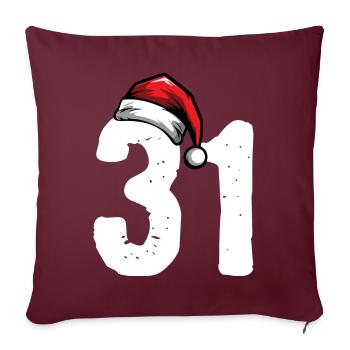 31 Numéro Noël - Housse de coussin décorative 45 x 45 cm - bordeaux - Devant