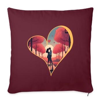 Amour et unité - Housse de coussin décorative 45 x 45 cm - bordeaux - Devant