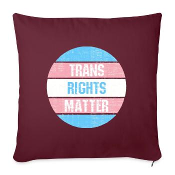 Les droits des personnes trans comptent - Housse de coussin décorative 45 x 45 cm - bordeaux - Devant