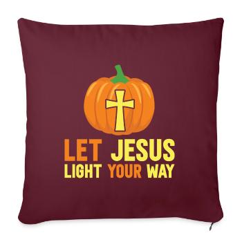 Messages de la Bible Jésus Lumière du Monde - Housse de coussin décorative 45 x 45 cm - bordeaux - Devant