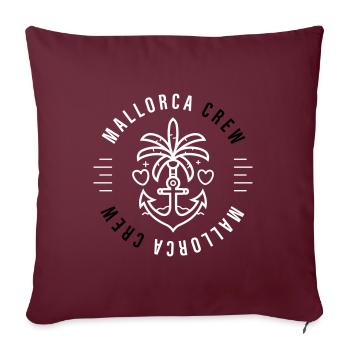 Mallorca Crew Anker Palme Herz - Sofakissenbezug 45 x 45 cm - Burgunderrot - Vorne