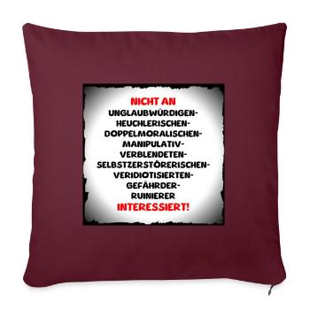 vermeide schlechtes - Sofakissenbezug 45 x 45 cm - Burgunderrot - Vorne