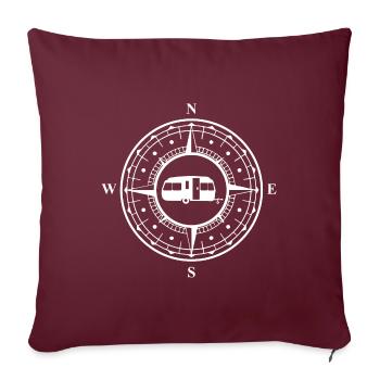 CARAVANE DANS COMPASS - (C) - Housse de coussin décorative 45 x 45 cm - bordeaux - Devant