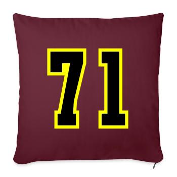 Maillot à 71 numéros - Housse de coussin décorative 45 x 45 cm - bordeaux - Devant