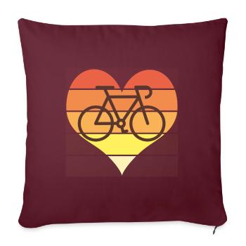 love vélo cyclisme cycliste - Housse de coussin décorative 45 x 45 cm - bordeaux - Devant