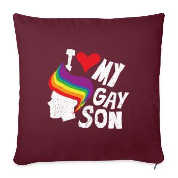 Gay Gay Gay Lesbienne LGBT - Housse de coussin décorative 45 x 45 cm - bordeaux - Devant