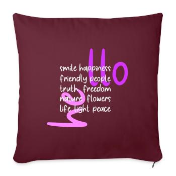 "He llo" Hello Shirts & Accessiores | Colorful/Pink - Sofa pillowcase 17,3'' x 17,3'' (45 x 45 cm) - burgundy - Front