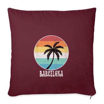 Barcelone - Housse de coussin décorative 45 x 45 cm - bordeaux - Devant