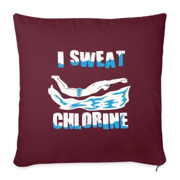 Nageurs Natation 50 mètres piste Brasse - Housse de coussin décorative 45 x 45 cm - bordeaux - Devant
