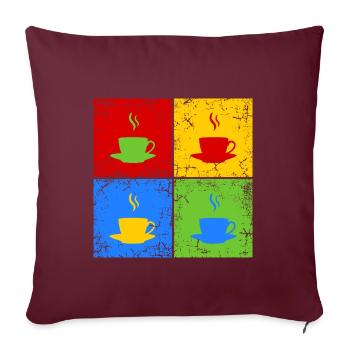 Café thé cappuccino - Housse de coussin décorative 45 x 45 cm - bordeaux - Devant