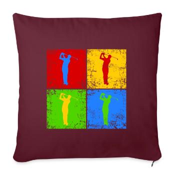 Golfeur golfeur golfeur pop art - Housse de coussin décorative 45 x 45 cm - bordeaux - Devant