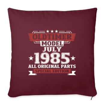 40ème Anniversaire Voiture Classique Juillet 1985 Millésime 1985 - Housse de coussin décorative 45 x 45 cm - bordeaux - Devant