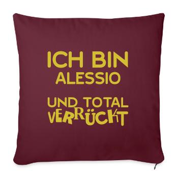 Vorname Alessio - Sofakissenbezug 45 x 45 cm - Burgunderrot - Vorne