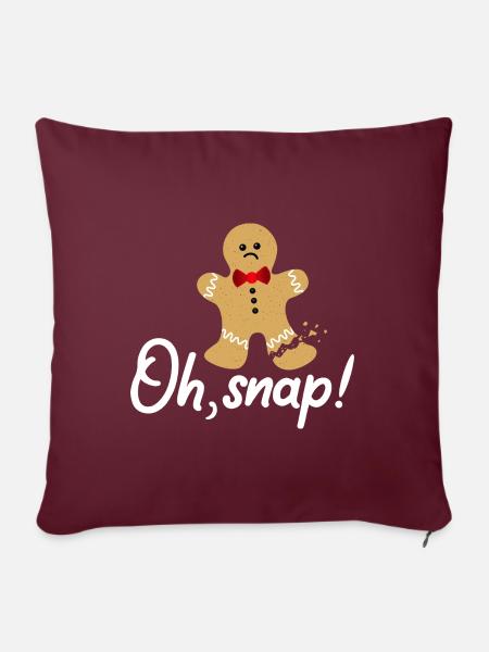Oh Snap Lebkuchen - Sofakissenbezug 45 x 45 cm - Burgunderrot