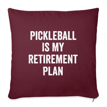 Le pickleball est mon plan de retraite Vintage - Housse de coussin décorative 45 x 45 cm - bordeaux - Devant