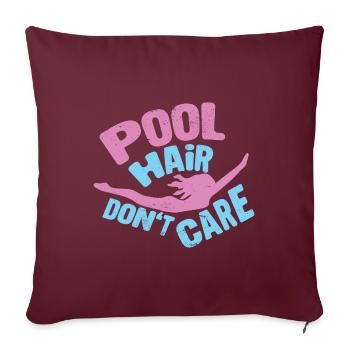 Nageurs Natation 50 mètres piste Brasse - Housse de coussin décorative 45 x 45 cm - bordeaux - Devant