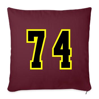 Maillot à 74 numéros - Housse de coussin décorative 45 x 45 cm - bordeaux - Devant