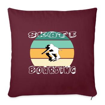 Skater Skateboarder Skateboard - Housse de coussin décorative 45 x 45 cm - bordeaux - Devant