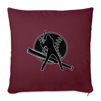 Joueur de baseball Baseball Batteur de batte de baseball - Housse de coussin décorative 45 x 45 cm - bordeaux - Devant