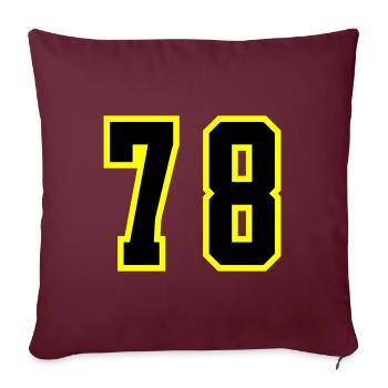 Maillot à 78 numéros - Housse de coussin décorative 45 x 45 cm - bordeaux - Devant
