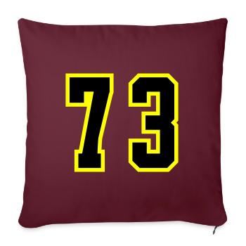 Maillot à 73 numéros - Housse de coussin décorative 45 x 45 cm - bordeaux - Devant