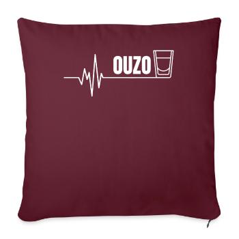 Ouzo disant pour les Grecs Un ouzo par jour - Housse de coussin décorative 45 x 45 cm - bordeaux - Devant