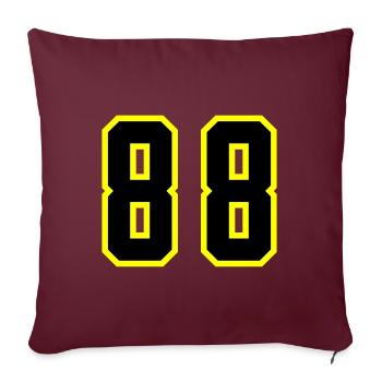 Maillot à numéros 88 - Housse de coussin décorative 45 x 45 cm - bordeaux - Devant
