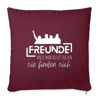 Beste Freunde FREUND Kumpel Kumpels - Sofakissenbezug 45 x 45 cm - Burgunderrot - Vorne