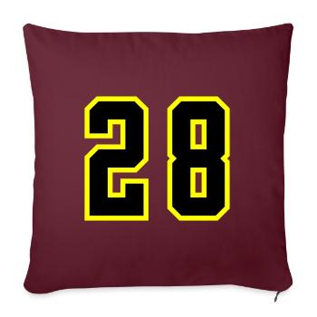 Maillot à 28 numéros - Housse de coussin décorative 45 x 45 cm - bordeaux - Devant