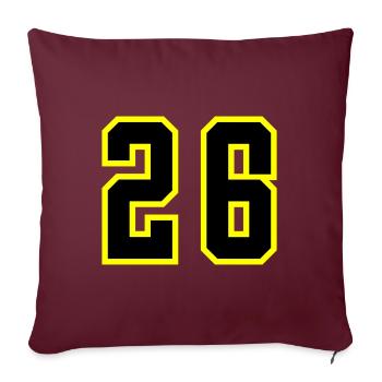 Maillot à 26 numéros - Housse de coussin décorative 45 x 45 cm - bordeaux - Devant