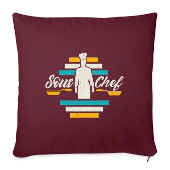 Cuisinier Chef étoilé Gastro Restaurant - Housse de coussin décorative 45 x 45 cm - bordeaux - Devant