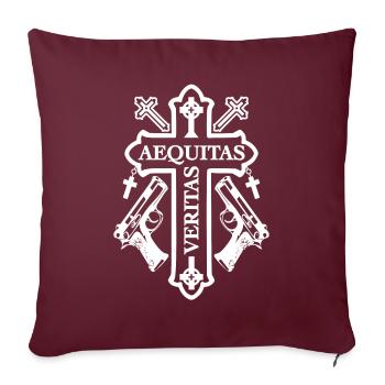 Aequitas Veritas Cross - Design 2 blanc - Housse de coussin décorative 45 x 45 cm - bordeaux - Devant