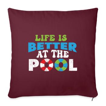 Nageurs Natation 50 mètres piste Brasse - Housse de coussin décorative 45 x 45 cm - bordeaux - Devant