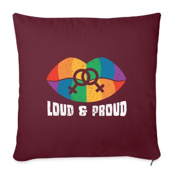 Gay Gay Gay Lesbienne LGBT - Housse de coussin décorative 45 x 45 cm - bordeaux - Devant