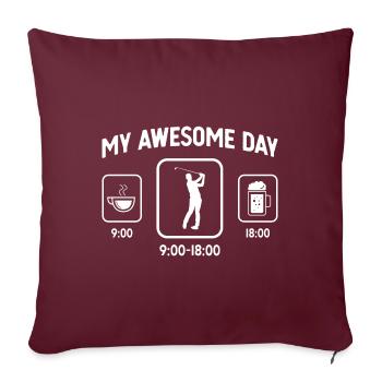 Ma grande journée - Bière - Golf - - Housse de coussin décorative 45 x 45 cm - bordeaux - Devant