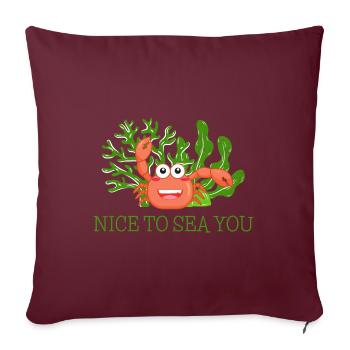 Krebs salue avec « Ravi de vous voir! » - Housse de coussin décorative 45 x 45 cm - bordeaux - Devant