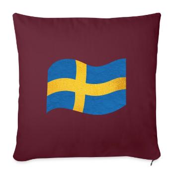 Le drapeau de la Suède Sverige - Housse de coussin décorative 45 x 45 cm - bordeaux - Devant