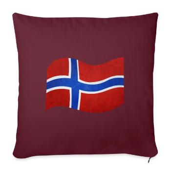Drapeau de la Norvège - Housse de coussin décorative 45 x 45 cm - bordeaux - Devant