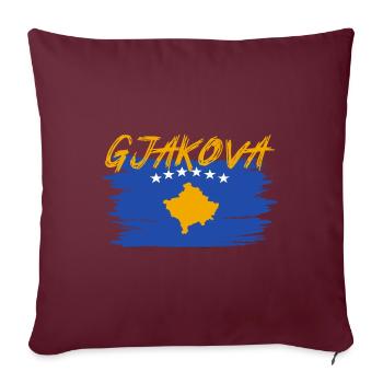 Gjakova 07 Gjakove Kosovo Albanie Geschenk Design - Housse de coussin décorative 45 x 45 cm - bordeaux - Devant