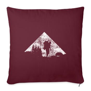 Montagne - Randonnée - (21) - Housse de coussin décorative 45 x 45 cm - bordeaux - Devant