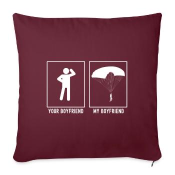 Votre ami - Mon ami - Parapente Ama - Housse de coussin décorative 45 x 45 cm - bordeaux - Devant